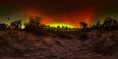 Wolfsruh / Gransee - Baumgrabenstich 1 Polarlicht Astrofotografie