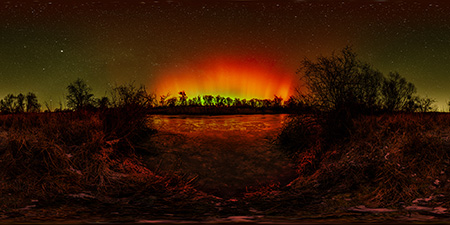 Wolfsruh / Gransee - Baumgrabenstich 2 Polarlicht Astrofotografie