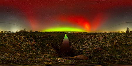 Wolfsruh / Gransee - Gransee Ziegelei Polarlicht Astrofotografie