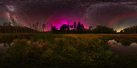 Wolfsruh / Gransee - Kleiner Rhin 4 Polarlicht Astrofotografie